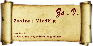 Zsolnay Virág névjegykártya